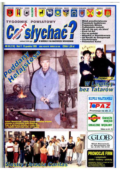 Okładka gazety Co słychać? - nr 50 (116) 1999